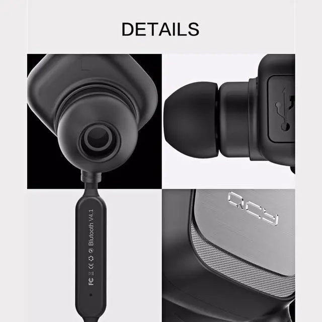 Alt view image 2 of 7 - QCY QY12 Wireless Sport Bluetooth Stereo Earphone with Mic & Smart Magnetic Switch for iPhone, iPad, Samsung, HTC, Sony(White)