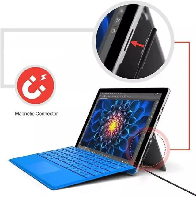 Alt view image 3 of 6 - USB-C / Type-C to 6 Pin Magnetic Male Laptop Power Charging Cable for Microsoft Surface Pro 6, Cable Length: about 1.5m