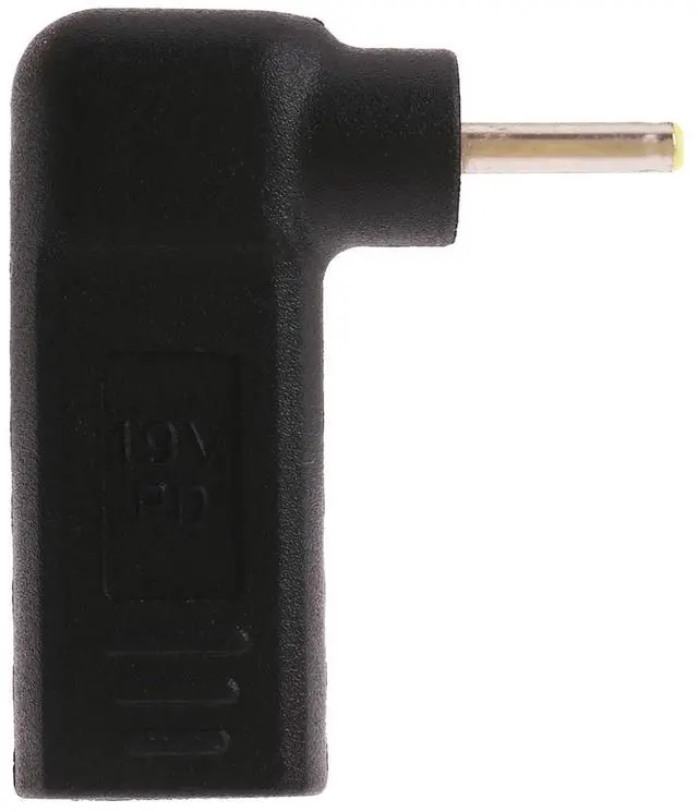 Alt view image 3 of 3 - 2.5 x 0.7mm Male to USB-C / Type-C Female Plug Elbow Adapter Connector