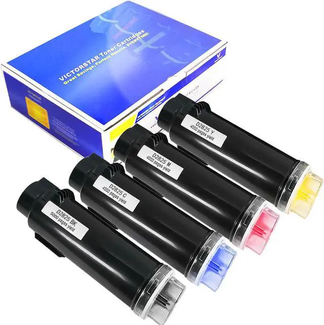 Alt view image 4 of 4 - VICTORSTAR Compatible Toner Cartridge S2825 (BK + C + Y + M ) 4 Colors High Yield 5000 pages & 4000 pages for Dell LaserJet Printers H625 cdw / H825cdw / S2825cdn