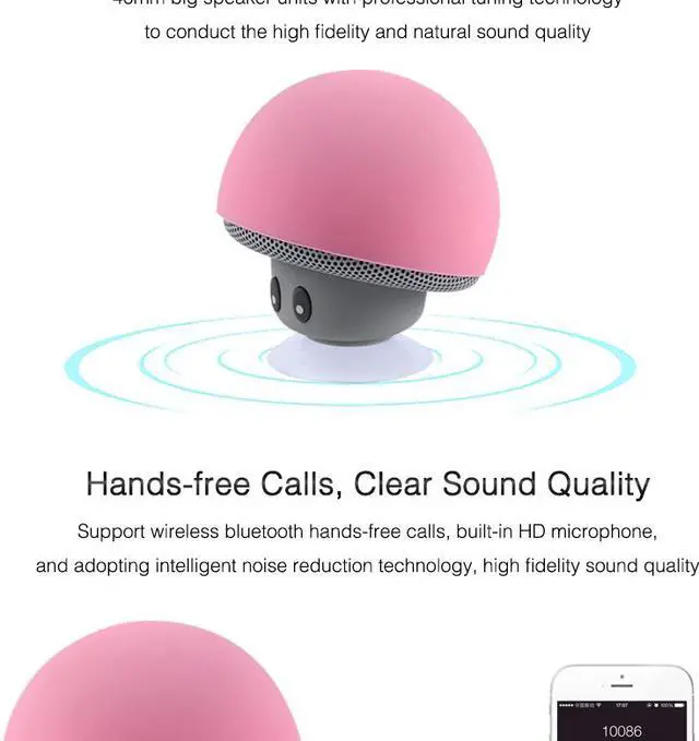 Alt view image 4 of 6 - SUNMENCO Six Colors Mini Bluetooth Speaker Suction Cup Phone Holder Portable Stereo Speakers Wireless Music Player Built-in Lithium Battery and Mic Hands-free for iphone ipad Android Phones Laptop