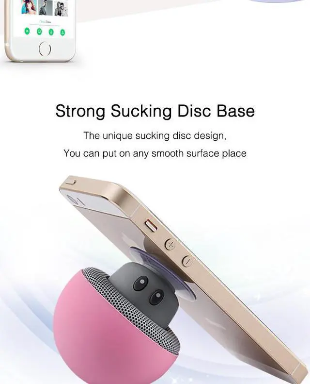 Alt view image 5 of 6 - SUNMENCO Six Colors Mini Bluetooth Speaker Suction Cup Phone Holder Portable Stereo Speakers Wireless Music Player Built-in Lithium Battery and Mic Hands-free for iphone ipad Android Phones Laptop