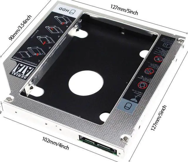 Alt view image 2 of 5 - SUNMENCO HDD Caddy  SSD HDD Case 12.7mm Hard Drive Caddy Adapter For Laptop ODD CD-ROM DVD-ROM OptiBay