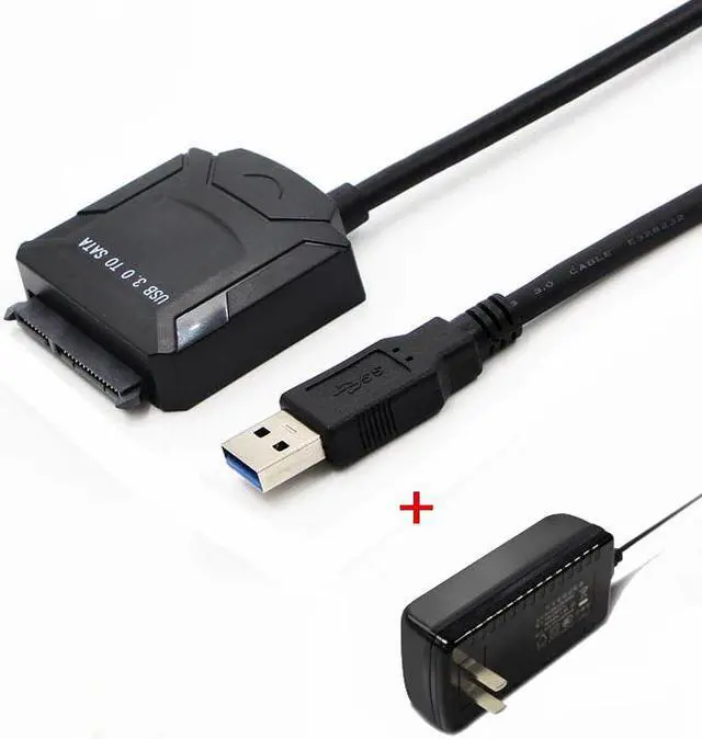 Main image of USB 3.0 To SATA Adapter Cable  For 2.5" 3.5" HDD SSD Data Transfer Converter  Hard Disk USB Sata Adapter for CD-ROM/DVD-ROM With extra power adapter