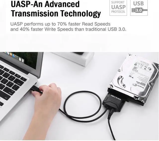 Alt view image 3 of 7 - USB 3.0 To SATA Adapter Cable  For 2.5" 3.5" HDD SSD Data Transfer Converter  Hard Disk USB Sata Adapter for CD-ROM/DVD-ROM With extra power adapter