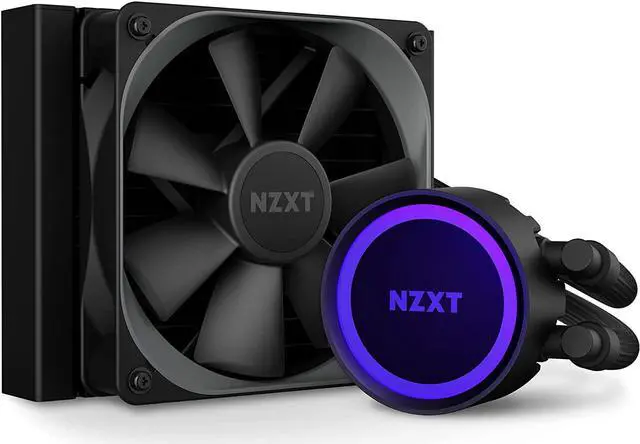 Alt view image 2 of 7 - NZXT Kraken 120  RL-KR120-B1 AIO RGB CPU Liquid Cooler  Quiet and Effective - Silent Operation - Ring RGB LEDs - AER P 120mm Radiator Fans Water cooling