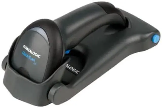 Alt view image 2 of 6 - Datalogic QuickScan Lite 1D USB linear imager Green Spot black, QW2120-BKK1S USB with STAND Scanner
