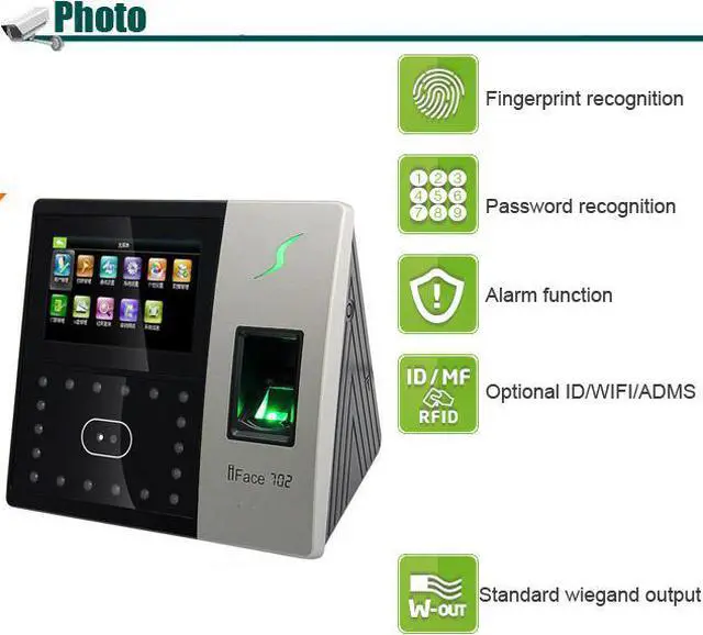 Alt view image 5 of 6 - ZK iface702 English Wifi+GPRS Bometric Fingerprint Time Attendance System iface702 Uface 702 Biometric Fingerprint Access Control With Battery