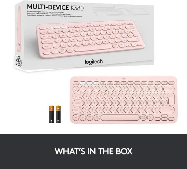 Alt view image 4 of 6 - Logitech K380 920-009599 Rose Bluetooth Wireless Mini Keyboard