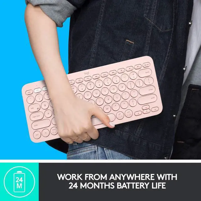 Alt view image 5 of 6 - Logitech K380 920-009599 Rose Bluetooth Wireless Mini Keyboard