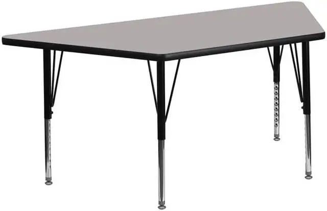 Alt view image 4 of 6 - Flash Furniture XU-A2448-TRAP-GY-H-P-GG Trapezoid Activity Table with High Pressure Grey Laminate Top/Height Adjustable Pre-School Legs