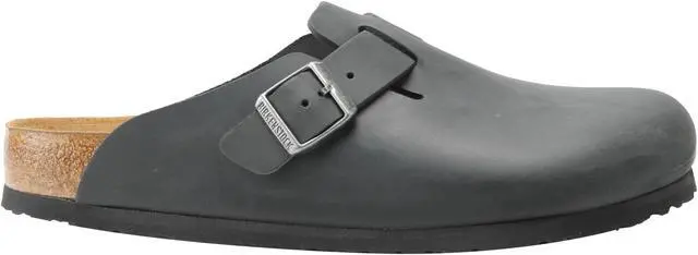 Alt view image 3 of 7 - Birkenstock Boston Oiled Leather Black Unisex Slip-On Clog 0059461-0059463 Size 45 EUR Regular