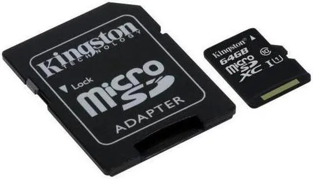 Alt view image 2 of 4 - Kingston 64GB MicroSDXC UHS-I/U1 Class 10 Memory Flash Card with Adapter (SDC10G2/64GB)+ Retail Packing HK082