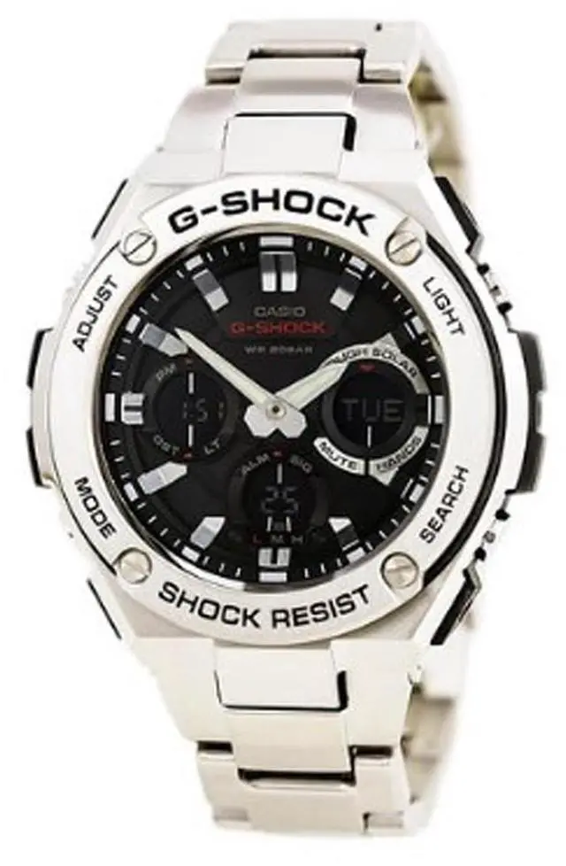 Alt view image 8 of 20 - Casio G-Shock G-Steel Solar Power Ana-Digi Watch GSTS110D-1A GST-S110D-1ACR