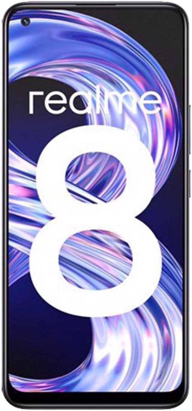  Realme 8 4G Dual SIM 64GB ROM + 4GB RAM (GSM Only  No CDMA)  Factory Unlocked 4G/LTE Smartphone (Cyber Black)-International Version :  Cell Phones & Accessories