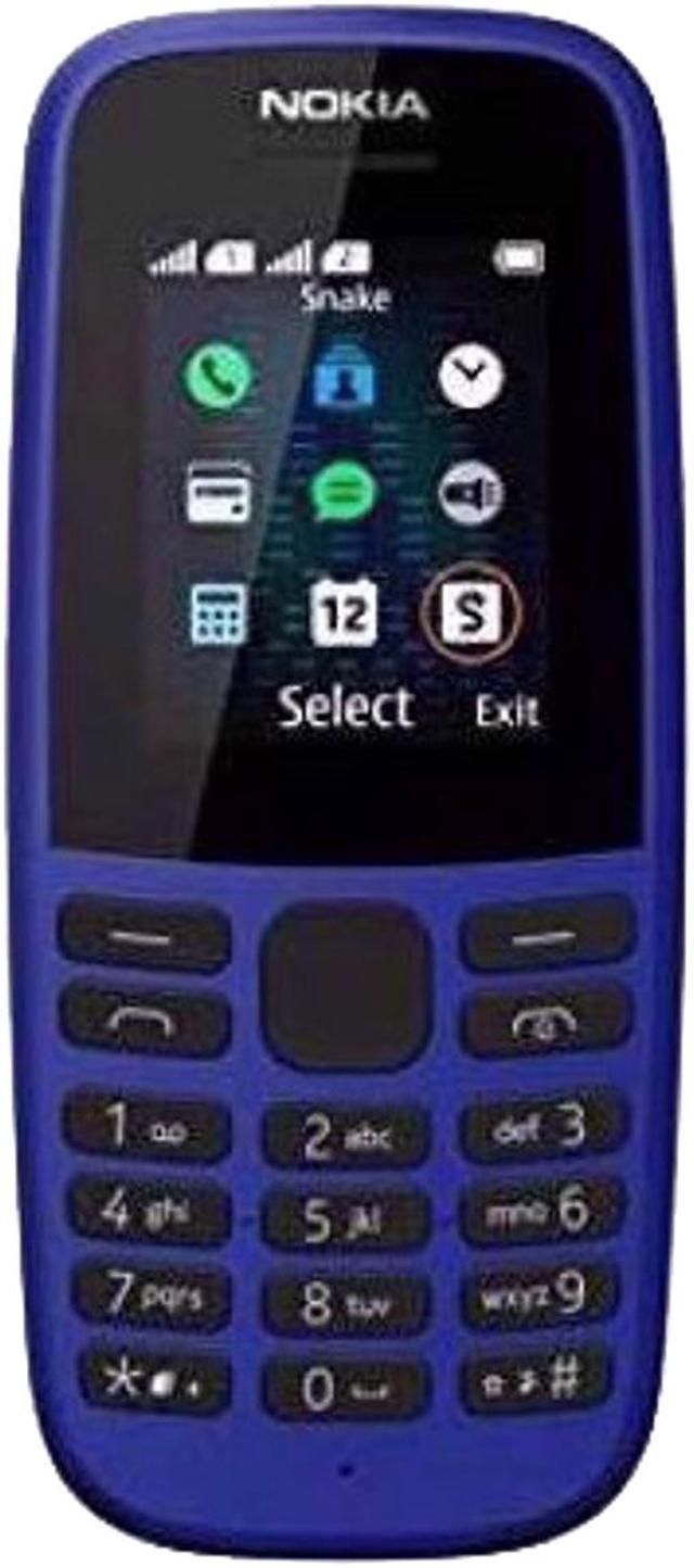  Nokia 105 [2017] TA-1037 Only 2G Dual-Band (850/1900) Factory  Unlocked Mobile Phone Black no warranty (Blue) : Cell Phones & Accessories