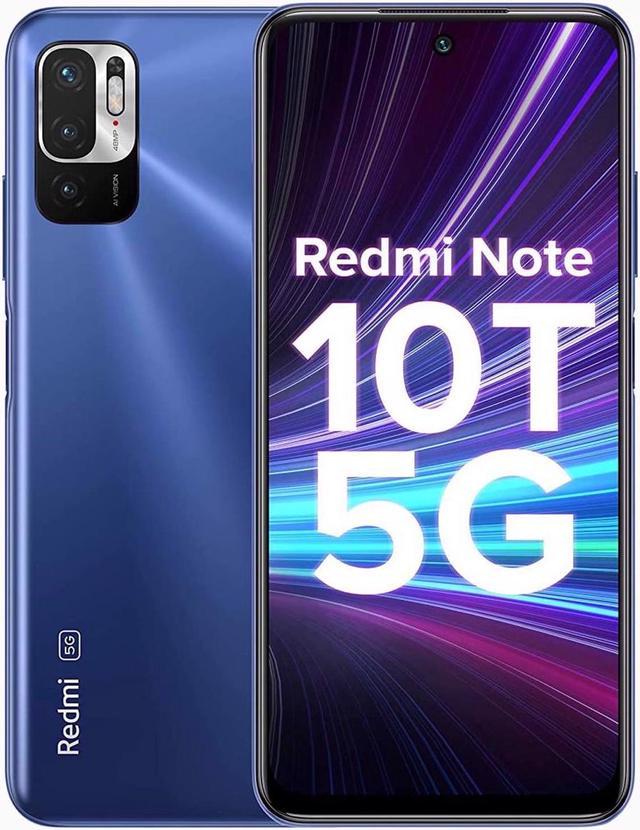 Xiaomi Redmi Note 10T 5G DUAL SIM 128GB ROM + 6GB RAM (GSM ONLY | NO CDMA)  Factory Unlocked 5G Smartphone (Metallic Blue) - International Version