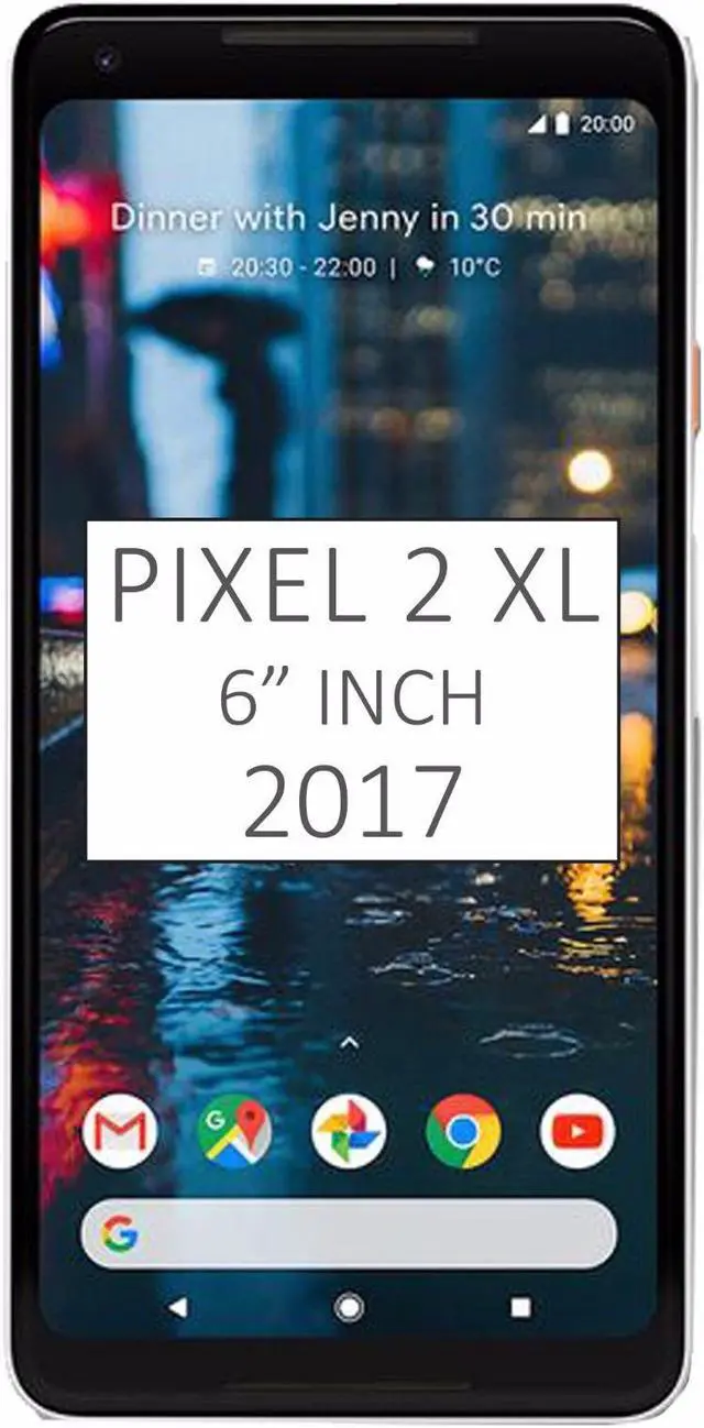 Alt view image 2 of 6 - Google Pixel 2 XL (2017) 128GB G011C, 6" inch (No CDMA, GSM only) Factory Unlocked SIM-free 4G/LTE Smartphone (Black & White)
