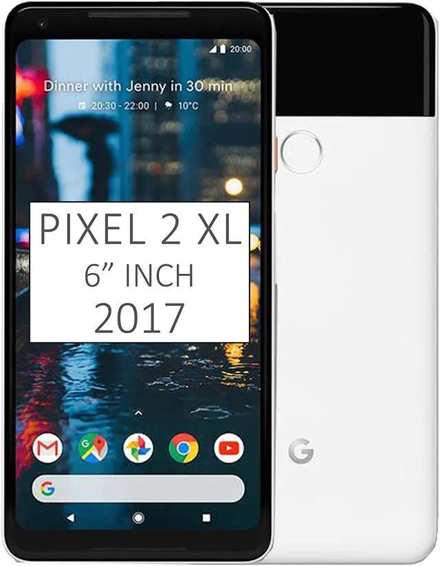 Main image of Google Pixel 2 XL (2017) 128GB G011C, 6" inch (No CDMA, GSM only) Factory Unlocked SIM-free 4G/LTE Smartphone (Black & White)