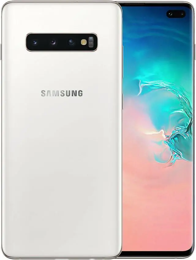 Main image of Samsung Galaxy S10+ Plus 512GB / 8GB RAM SM-G975F Hybrid/Dual-SIM (No CDMA, GSM only) Factory Unlocked 4G/LTE Smartphone - Ceramic White