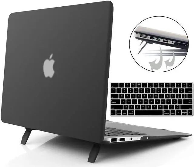 Main image of Macbook 12 inch Case,Werleo Black Soft-Skin Rubberized Hard Case with Foldable Kickstand & Keyboard Cover for Macbook 12" with Retina Display A1534 Protective Cover Shell (2016/2015 NEWEST VERSION)