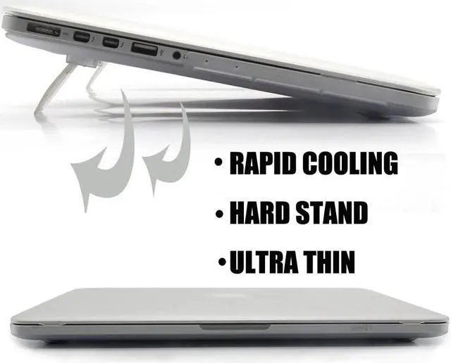 Alt view image 2 of 7 - MacBook Pro 13 Retina Case,Werleo Macbook Retina 13" Clear Soft-Skin Rubberized Hard Case with Foldable Stand & Keyboard Cover for Macbook Pro 13.3" Retina Display A1502/A1425 Shell Cover NO CD-ROM