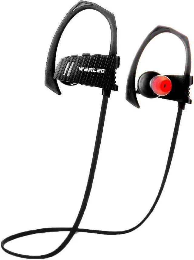 Alt view image 2 of 7 - Bluetooth Headphones,Werleo Wireless V4.1 Bluetooth In-Ear Headset Super Bass Noise Cancelling Stereo Sports Earphones Sweatproof Earbud with Mic Hands Free Call for iPhone 7 Samsung S6 S7 iPad LG HTC
