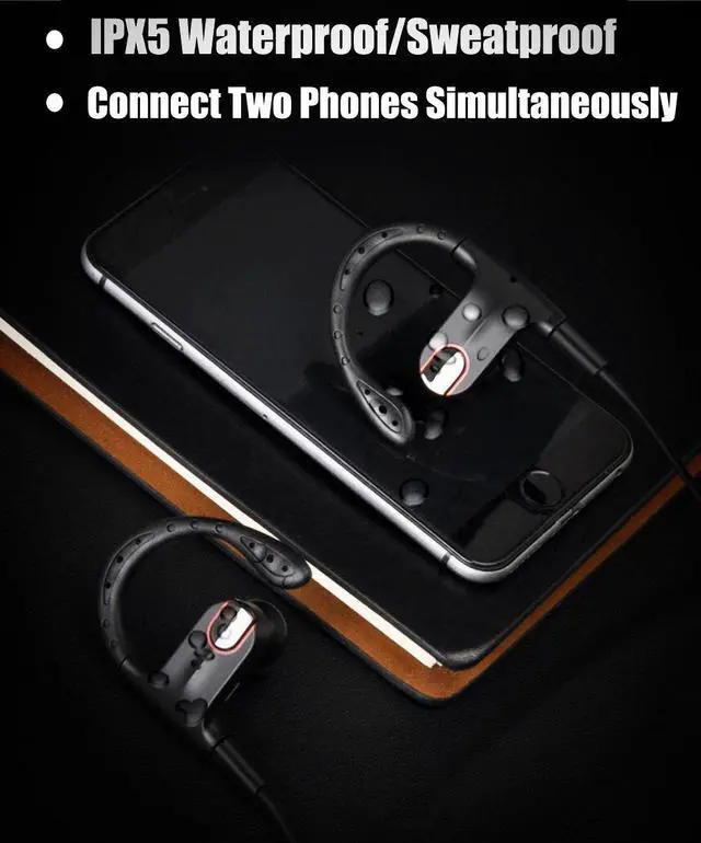 Alt view image 5 of 7 - Bluetooth Headphones,Werleo Wireless V4.1 Bluetooth In-Ear Headset Super Bass Noise Cancelling Stereo Sports Earphones In-ear Earbuds with Mic Hands-Free Calls for iPhone 7 Samsung S6 S7 LG iPad Black