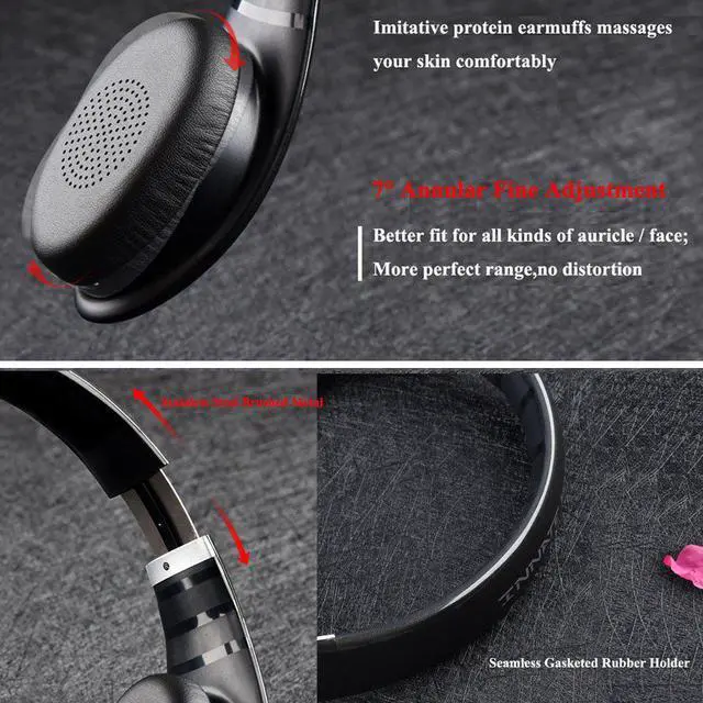Alt view image 3 of 7 - Over Ear Headphones,Wireless HIFI Stereo Bluetooth 4.1 Headphone Running Sports Gaming Earphones Portable Noise Isolation Bass Headsets with Microphone TF Card Slot FM Radio for iPhone iPad Android PC