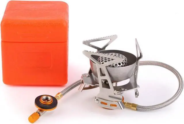 Alt view image 7 of 7 - Ultralight Portable Camping Stoves Foldable Windproof Outdoor Backpacking Stove Small Camping Gas Stove Propane Butane Burner Mini Collapsible Camping Cookware Cookout Stove for Picnic Hiking