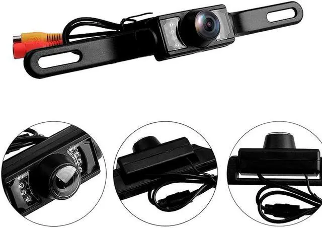 Alt view image 5 of 7 - Universal Waterproof High Definition 170° Wide Viewing Angle License Plate Car Rear View Backup Camera Color CCD Vehicle Camera Reverse Parking Blind Spot Camera 7 Infrared Night Vision LED