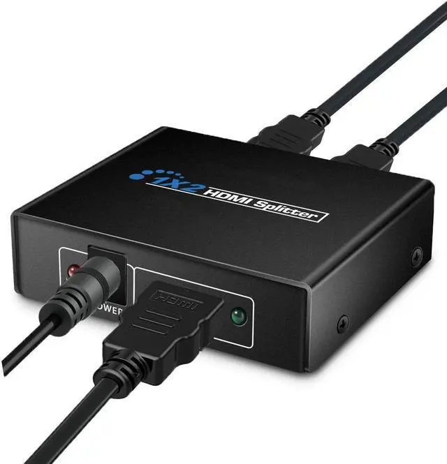Alt view image 3 of 7 - HDMI Splitter 1x2 Werleo 1 Input 2 Output HDMI Amplifier HDMI Switch Box Hub HDMI Signal Distributor Connector Repeater Support 3D Full HD 1080p For PS4 XBOX 360 DVD Blu-ray TV DVD Monitor Projector