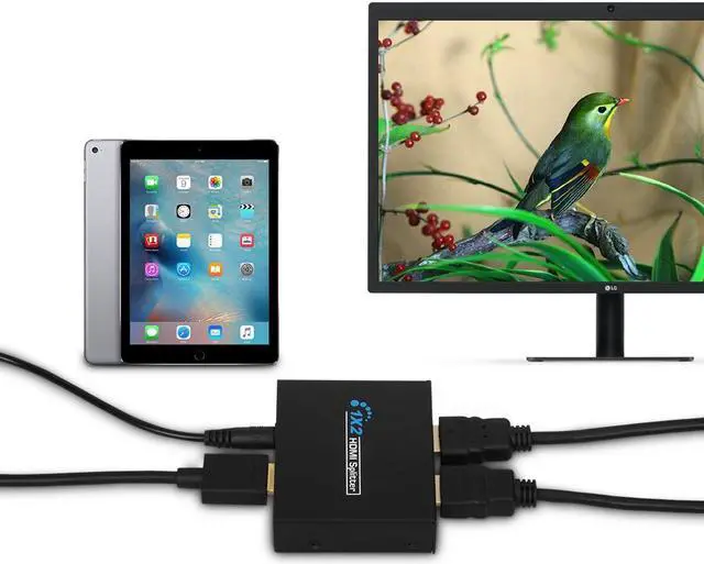 Alt view image 2 of 7 - HDMI Splitter 1x2 Werleo 1 Input 2 Output HDMI Amplifier HDMI Switch Box Hub HDMI Signal Distributor Connector Repeater Support 3D Full HD 1080p For PS4 XBOX 360 DVD Blu-ray TV DVD Monitor Projector