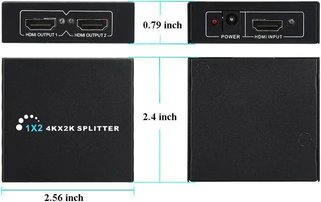 Alt view image 4 of 7 - HDMI Splitter 1x2 Werleo 1 Input 2 Output HDMI Amplifier HDMI Switch Box Hub HDMI Signal Distributor Connector Repeater Support 3D Full HD 1080p For PS4 XBOX 360 DVD Blu-ray TV DVD Monitor Projector