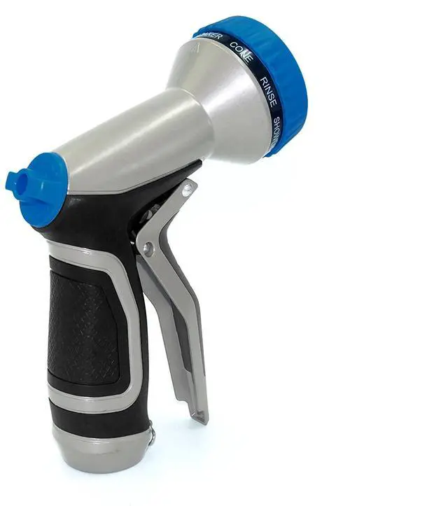 Alt view image 6 of 7 - Garden Hose Nozzle Heavy Duty Metal Aluminum Water Spray Nozzle High Pressure Hand Sprayer with 4 Washers Pistol Grip 9 Adjustable Patterns For Car Washing Plants Watering Pets Cleaning Lawn