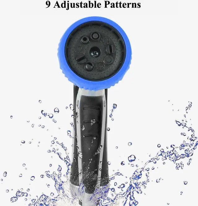 Alt view image 2 of 7 - Garden Hose Nozzle Heavy Duty Metal Aluminum Water Spray Nozzle High Pressure Hand Sprayer with 4 Washers Pistol Grip 9 Adjustable Patterns For Car Washing Plants Watering Pets Cleaning Lawn