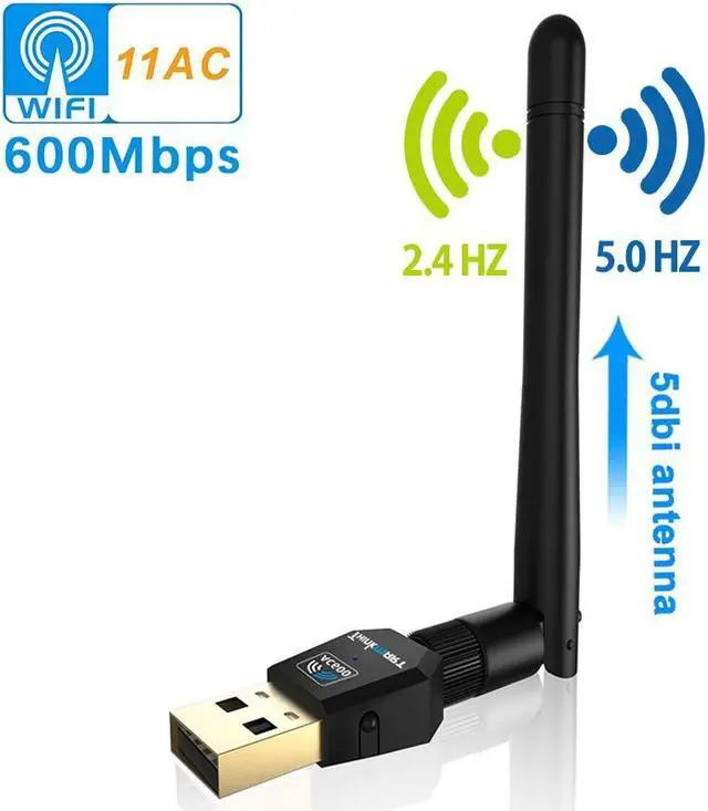 Main image of Werleo 600Mbps mini 802.11ac Dual Band 2.4G 5G Wireless USB WiFi Adapter Dongle Network Adapter with 5dBi High Gain Antenna For Windows XP Win Vista Win 7 8.1 Win 10 Mac OS 10.6-10.12 Desktop Laptop