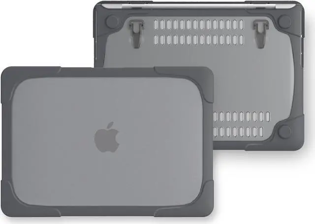 Alt view image 6 of 7 - MacBook Pro 13 Inch Case 2017 & 2016 Release A1706 A1708 Shell , Coxtech Rubberized Hard Case Cover with Kickstand Keyboard Skin For Apple Macbook Pro 13" with / without Touch Bar and Touch ID - Black