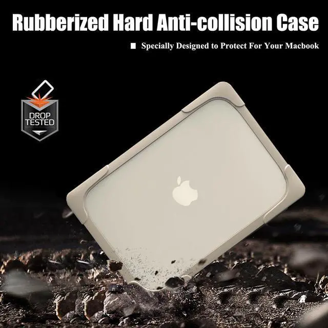 Alt view image 4 of 7 - MacBook Pro 13 Inch Case 2017 & 2016 Release A1706 A1708 Shell , Werleo Rubberized Hard Case Cover with Kickstand Keyboard Skin For Apple Macbook Pro 13" with / without Touch Bar and Touch ID - Khaki