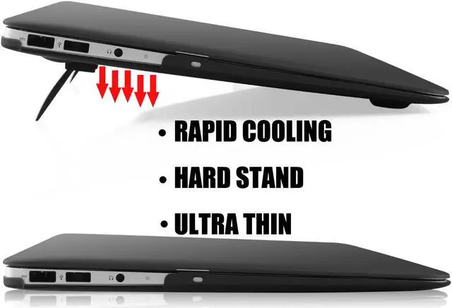 Alt view image 3 of 7 - Macbook Air 13 Inch Case, Werleo 2 in 1 Clear Ultra Slim Soft-Touch Plastic Rubberized Hard Case Cover for Apple Macbook Air 13" A1369 A1466 Shell Cover with Foldable Stand and Keyboard Cover Skin