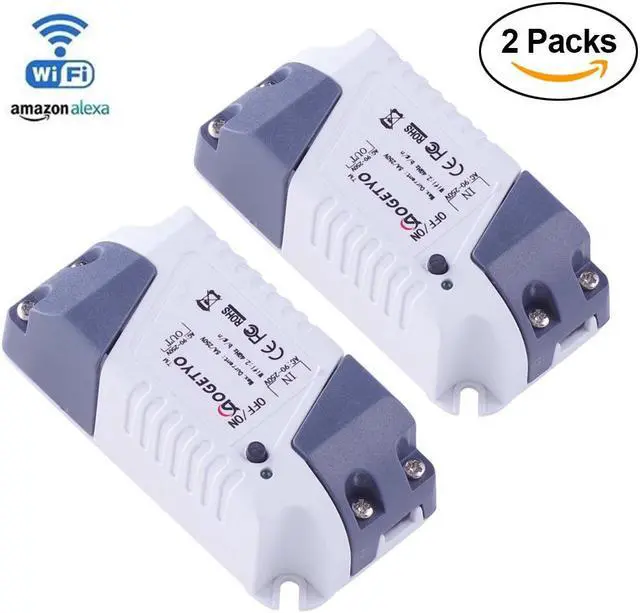 Main image of Mini Wireless Smart WIFI Switch Universal Module Timer Outlet Socket Works with Amazon Alexa Echo Google Home DIY Inteligent Home Automation 2 Packs