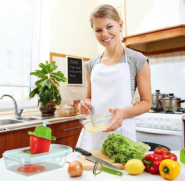 Alt view image 4 of 7 - Vegetable Mandoline Slicer Cheese Grater Cutter for Potato Onion Tomato 5 Blades