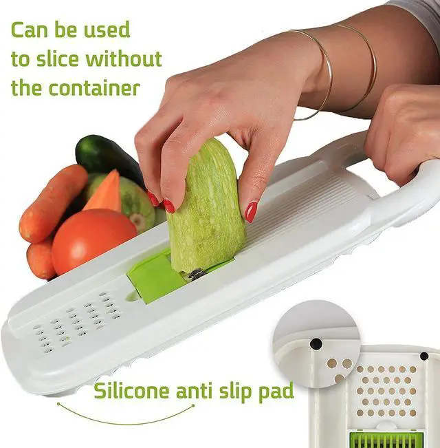 Alt view image 5 of 7 - Vegetable Mandoline Slicer Cheese Grater Cutter for Potato Onion Tomato 5 Blades
