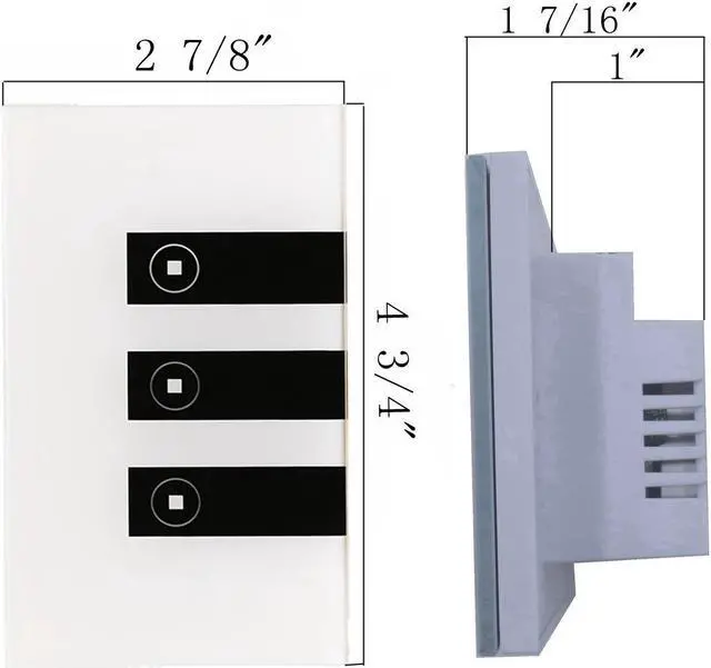 Alt view image 5 of 7 - Smart Switch, Werleo WIFI Smart Wall Light Switch 3 Gang Wireless in Wall Switch Glass Touch Panel Plate Compatible with Alexa Echo Google Home Remote Control Lights by Android IOS APP Timing Function