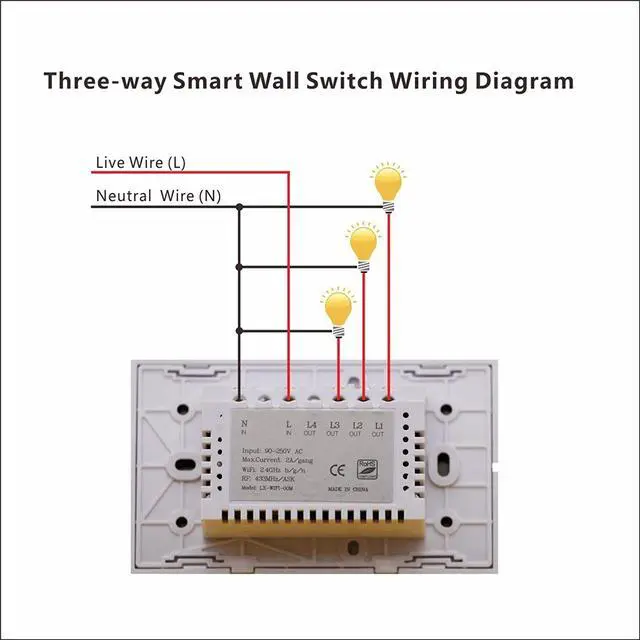 Alt view image 6 of 7 - Smart Switch, Werleo WIFI Smart Wall Light Switch 3 Gang Wireless in Wall Switch Glass Touch Panel Plate Compatible with Alexa Echo Google Home Remote Control Lights by Android IOS APP Timing Function