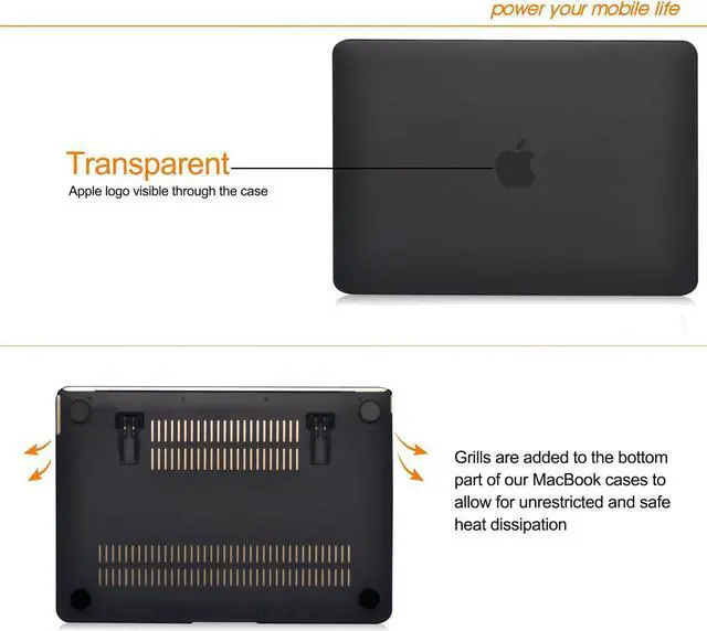 Alt view image 6 of 7 - Macbook Air 13 Inch Case, Hemetech 2 in 1 Ultra Slim Soft-Touch Plastic Rubberized Hard Case Cover for Apple Macbook Air 13" A1369 A1466  Shell Cover with Foldable Stand & Keyboard Cover Skin