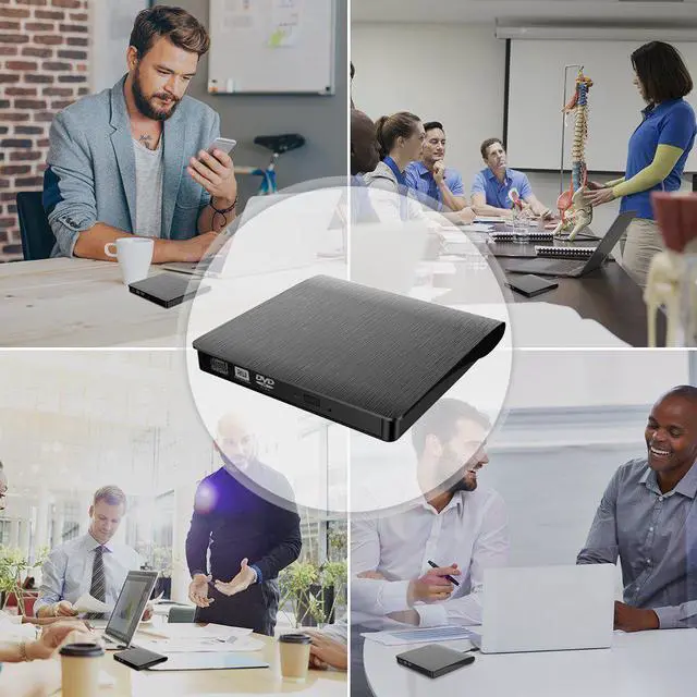 Alt view image 7 of 7 - External CD Drive USB 3.0 Portable Slim External DVD Drive, Werleo External DVD CD Drive & CD DVD +/-RW Writer/Rewriter/Player High Speed Data Transfer for Macbook Pro Laptop/Desktops Win 8 (Black)