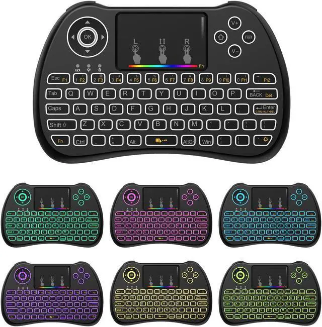 Alt view image 3 of 7 - Werleo 2.4GHz Colorful Backlit Mini Wireless Keyboard with Touchpad Mouse Rechargeable Combos for PC, Laptop,Pad, Google Android TV Box PS4 PS3 Xbox and More (Upgraded Version)