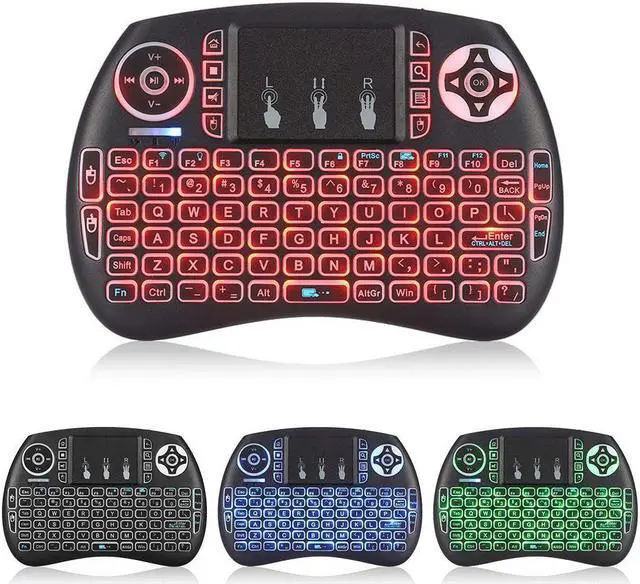 Main image of Werleo 2.4GHZ LED Backlit Mini wireless keyboard with Mouse Touchpad and Remote control for PS4,PC, Xbox 360, Android TV Box, smart TV