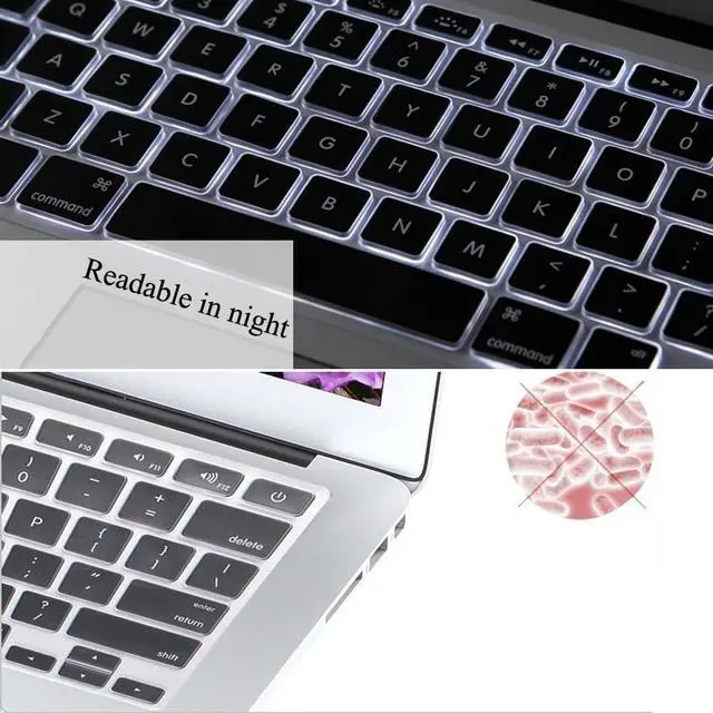 Alt view image 4 of 7 - Werleo Transparent / CLEAR Keyboard Cover Silicone Skin for MacBook Pro 13" 15" 17" (with or w/out Retina Display) iMac and MacBook Air 13"